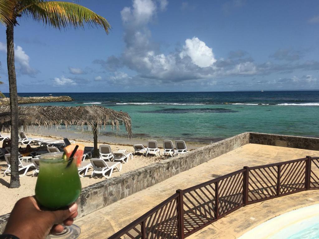 Studio Vue Mer Piscine Plage Kaz Punch Manganao Chez Julie サン・フランソワ エクステリア 写真